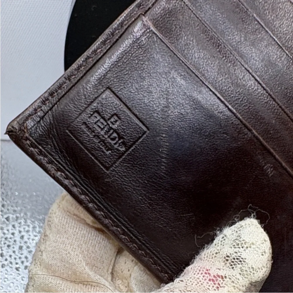 Fendi Black and Brown FF Logo Wallet